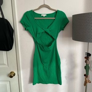 Green cutout mini dress